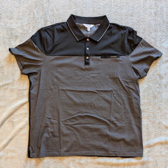 Calvin Klein Two Tone Polo Shirt - Men's XXL BodyFit CK - Picture 3 of 6